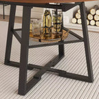Ensemble de salle à manger extensible GDFStudio Raj Modern 5 pièces avec 4 chaises rembourrées en similicuir