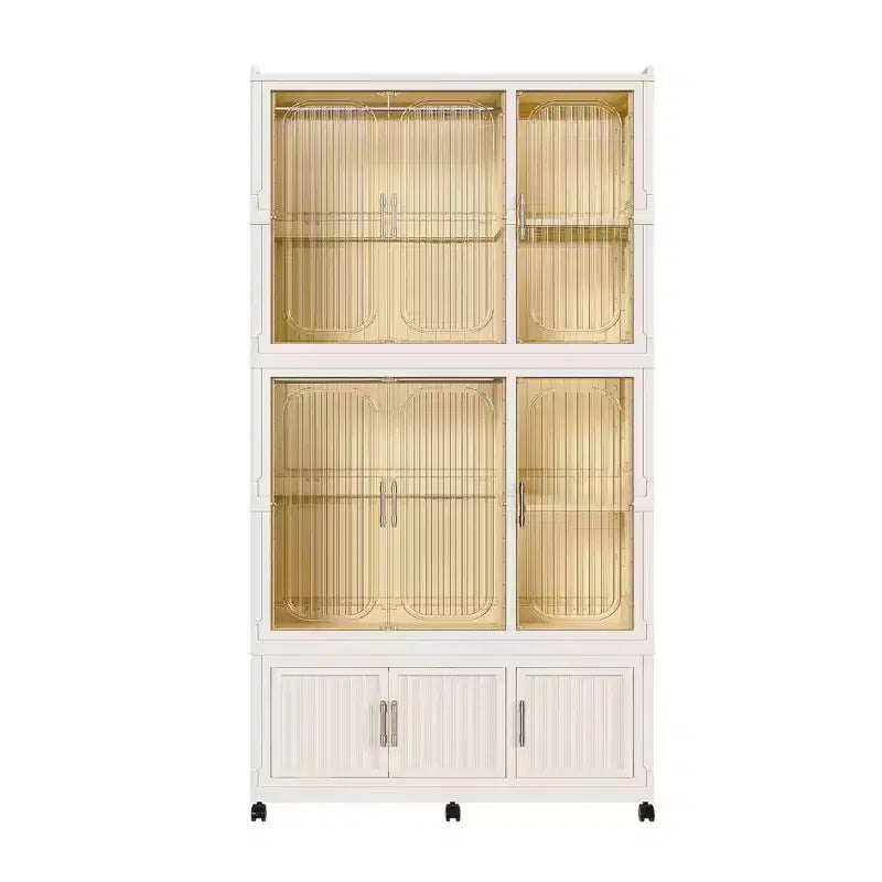 Clihome Armoire de rangement portable, Meuble de rangement avec 9 portes magnétiques et 9 cubes