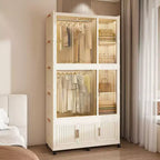 Clihome Armoire de rangement portable, Meuble de rangement avec 9 portes magnétiques et 9 cubes