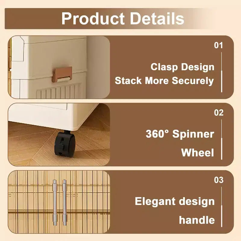 Clihome Armoire de rangement portable, Meuble de rangement avec 9 portes magnétiques et 9 cubes