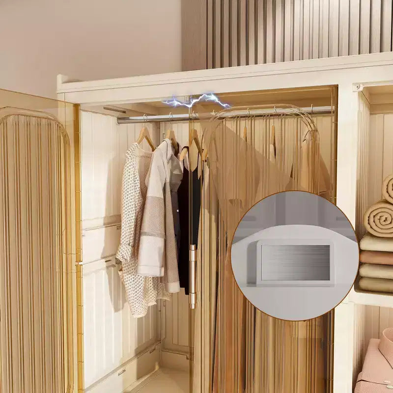 Clihome Armoire de rangement portable, Meuble de rangement avec 9 portes magnétiques et 9 cubes