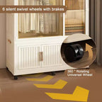 Clihome Armoire de rangement portable, Meuble de rangement avec 9 portes magnétiques et 9 cubes