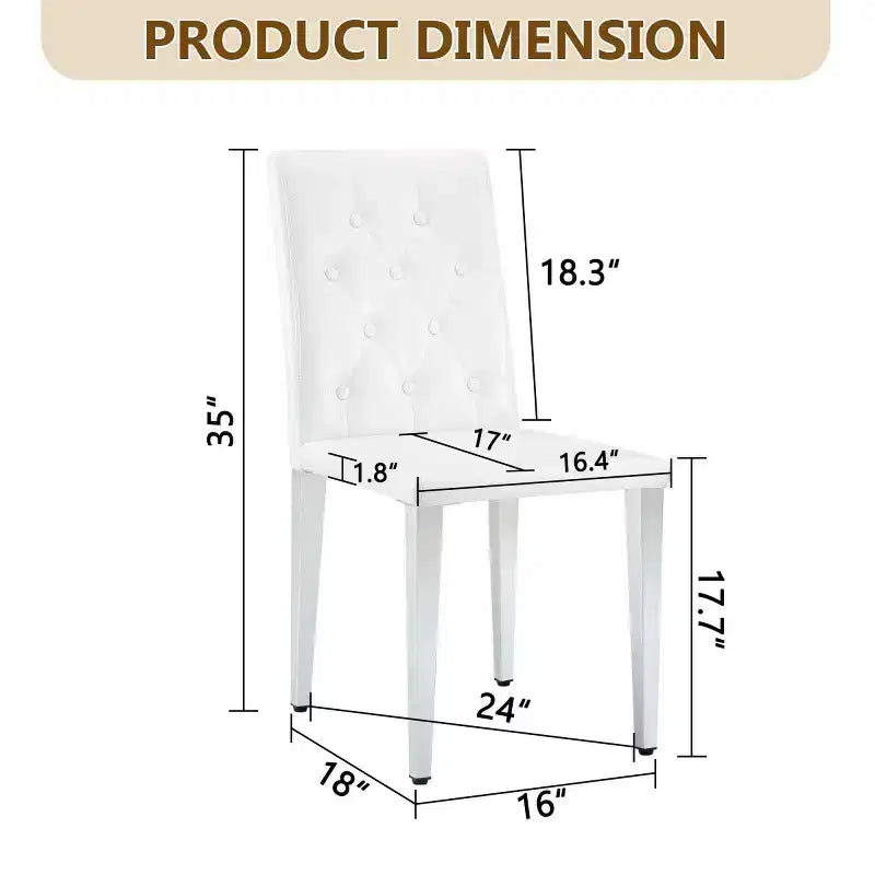 Chaises de salle à manger modernes en polyuréthane rembourrées (lot de 2), pieds en métal argenté, chaises de luxe sans accoudoirs pour cuisine ou salle à manger-Panipeachy