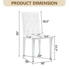 Chaises de salle à manger modernes en polyuréthane rembourrées (lot de 2), pieds en métal argenté, chaises de luxe sans accoudoirs pour cuisine ou salle à manger-Panipeachy