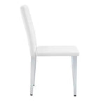 Chaises de salle à manger modernes en polyuréthane rembourrées (lot de 2), pieds en métal argenté, chaises de luxe sans accoudoirs pour cuisine ou salle à manger-Panipeachy