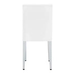 Chaises de salle à manger modernes en polyuréthane rembourrées (lot de 2), pieds en métal argenté, chaises de luxe sans accoudoirs pour cuisine ou salle à manger-Panipeachy