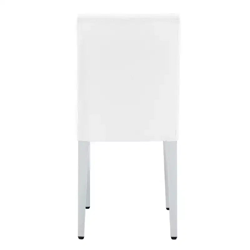 Chaises de salle à manger modernes en polyuréthane rembourrées (lot de 2), pieds en métal argenté, chaises de luxe sans accoudoirs pour cuisine ou salle à manger-Panipeachy