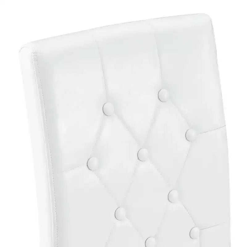 Chaises de salle à manger modernes en polyuréthane rembourrées (lot de 2), pieds en métal argenté, chaises de luxe sans accoudoirs pour cuisine ou salle à manger-Panipeachy