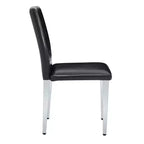 Chaises de salle à manger modernes en polyuréthane rembourrées (lot de 2), pieds en métal argenté, chaises de luxe sans accoudoirs pour cuisine ou salle à manger-Panipeachy