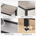 ACOINEL 29.5 Table console étroite, Table d'entrée/de bout de canapé à 3 niveaux avec étagères de rangement, Table de présentation fine Greige et Noir