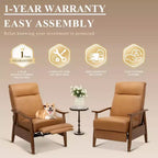 Fauteuil inclinable Ora Maison Push Back - Fauteuil en cuir réglable avec repose-pieds pour salon et chambre à coucher