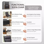 Fauteuil inclinable Ora Maison Push Back - Fauteuil en cuir réglable avec repose-pieds pour salon et chambre à coucher