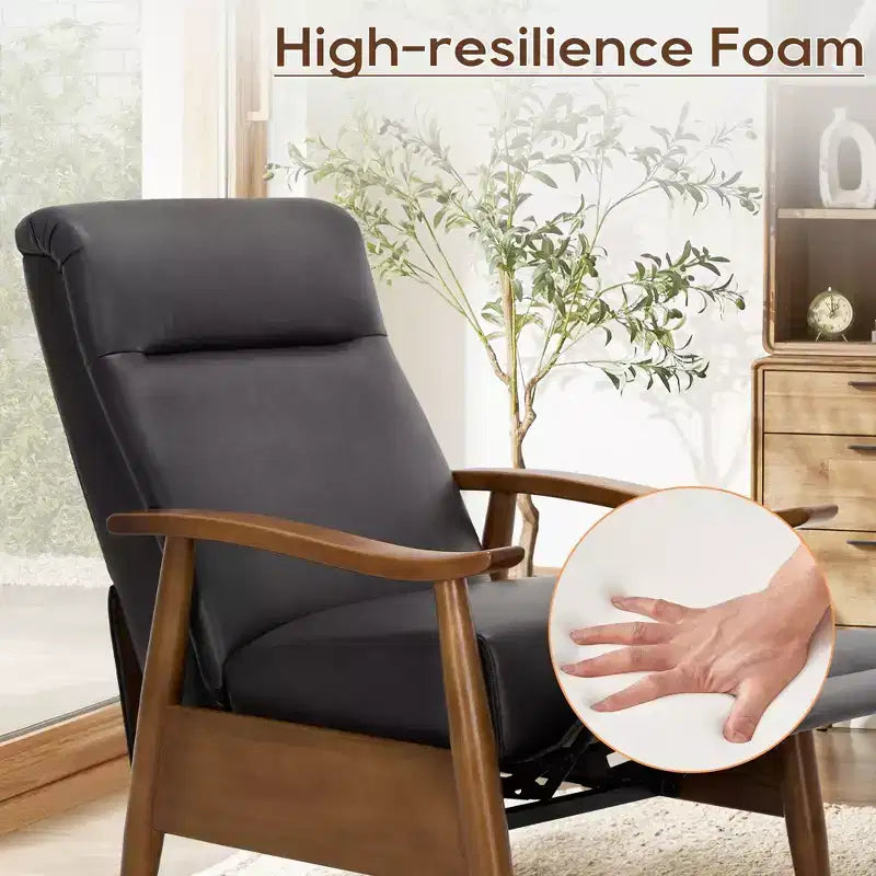 Fauteuil inclinable Ora Maison Push Back - Fauteuil en cuir réglable avec repose-pieds pour salon et chambre à coucher