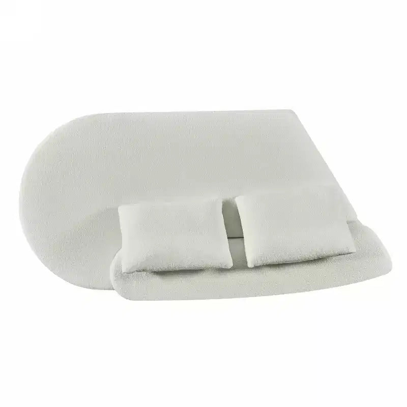 Canapé d'angle moderne incurvé de 295 cm avec éponge haute densité, revêtement perle, pour salon