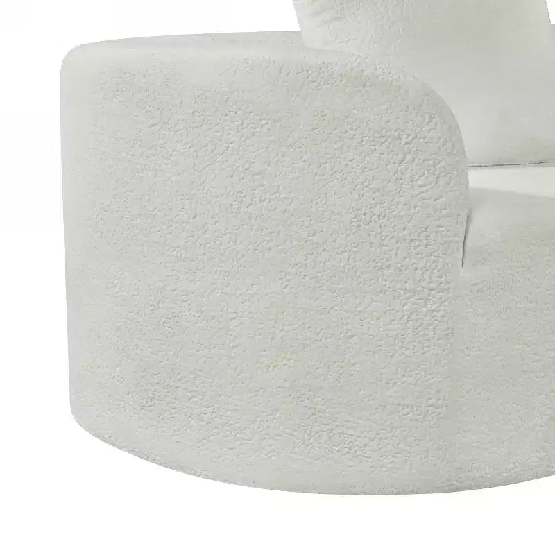 Canapé d'angle moderne incurvé de 295 cm avec éponge haute densité, revêtement perle, pour salon