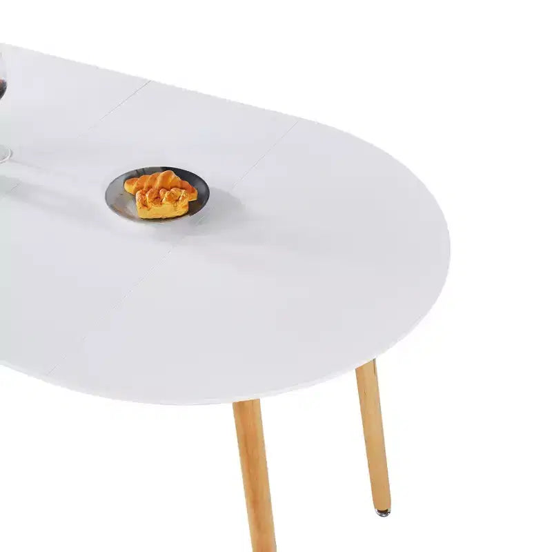Table de salle à manger extensible avec pieds en bois et plateau en MDF, 100/140/180x100x75cm, pour salle à manger, bureau ou table basse
