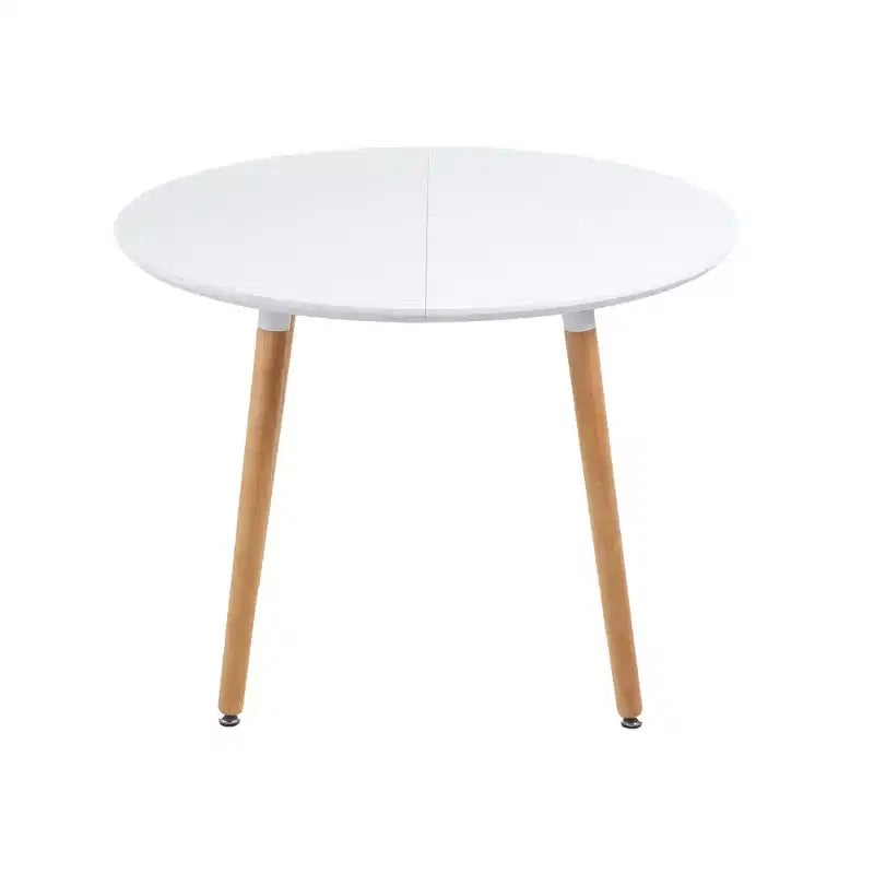 Table de salle à manger extensible avec pieds en bois et plateau en MDF, 100/140/180x100x75cm, pour salle à manger, bureau ou table basse