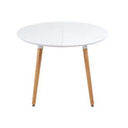 Table de salle à manger extensible avec pieds en bois et plateau en MDF, 100/140/180x100x75cm, pour salle à manger, bureau ou table basse