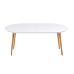 Table de salle à manger extensible avec pieds en bois et plateau en MDF, 100/140/180x100x75cm, pour salle à manger, bureau ou table basse