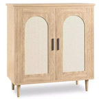 Console Buffet, Commode en Rotin Réglable avec Rangement pour Couloir, Salle à Manger, Cuisine