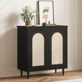Console Buffet, Commode en Rotin Réglable avec Rangement pour Couloir, Salle à Manger, Cuisine