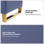 Banc de rangement Amalia avec deux poufs et motifs tissés en losange|ART OF LIVING DESIGNS