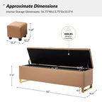 Banc de rangement Amalia avec deux poufs et motifs tissés en losange|ART OF LIVING DESIGNS