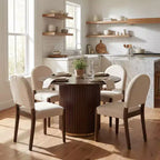 Christopher Knight Home Sarita Ensemble de salle à manger moderne 5 pièces avec table et chaises rembourrées en bois d'hévéa