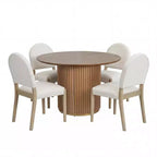 Christopher Knight Home Sarita Ensemble de salle à manger moderne 5 pièces avec table et chaises rembourrées en bois d'hévéa