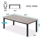 Table à manger industrielle pour 6 à 8 personnes, 200 cm de long, rectangulaire, pour cuisine et salle à manger, idéale pour les dîners ou les réunions - Marron rétro