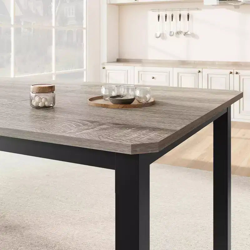 Table à manger industrielle pour 6 à 8 personnes, 200 cm de long, rectangulaire, pour cuisine et salle à manger, idéale pour les dîners ou les réunions - Marron rétro