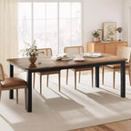 Table à manger industrielle pour 6 à 8 personnes, 200 cm de long, rectangulaire, pour cuisine et salle à manger, idéale pour les dîners ou les réunions - Marron rétro