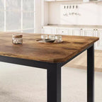 Table à manger industrielle pour 6 à 8 personnes, 200 cm de long, rectangulaire, pour cuisine et salle à manger, idéale pour les dîners ou les réunions - Marron rétro