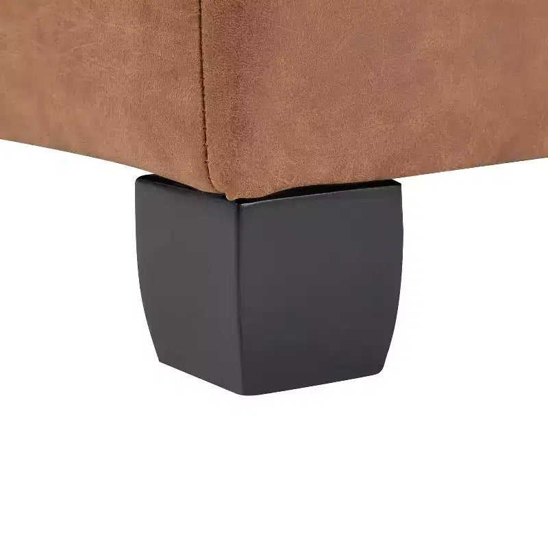 Pouf de rangement carré en similicuir de 89 cm avec couvercle relevable et espace de rangement dissimulé, pour salon ou chambre à coucher