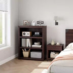 Étagère de ferme en bois rustique avec étagères de rangement ouvertes, présentoir autoportant robuste pour bureau, salon, chambre.