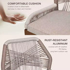 Tabourets de bar hauteur comptoir, lot de 4, tabourets de bar en rotin de 63 cm de haut, chaise de salle à manger à dossier pour la maison, design ergonomique confortable avec dossier et accoudoirs, marron