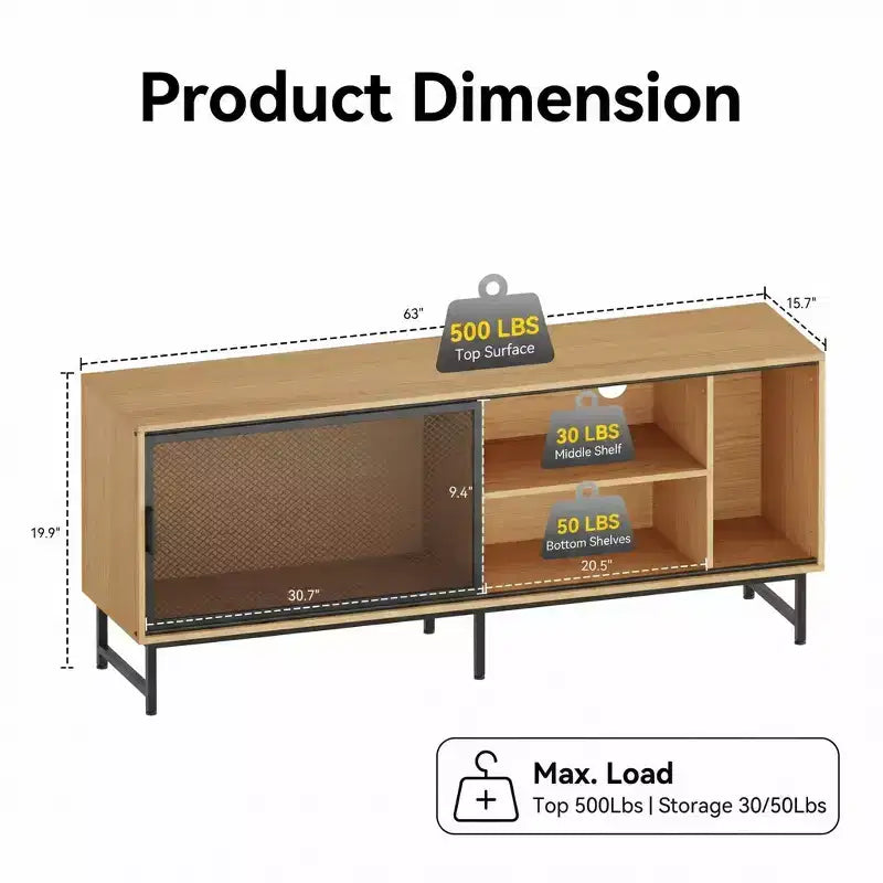 Meuble TV de ferme pour téléviseurs de 65/75 pouces, centre de divertissement, console TV industrielle pour salon et chambre à coucher