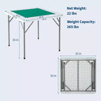 Table de Mahjong, table de dominos pliante pour 4 joueurs avec plateau vert résistant à l'usure, bureau carré portable pour Mahjong, Poker et Puzzles
