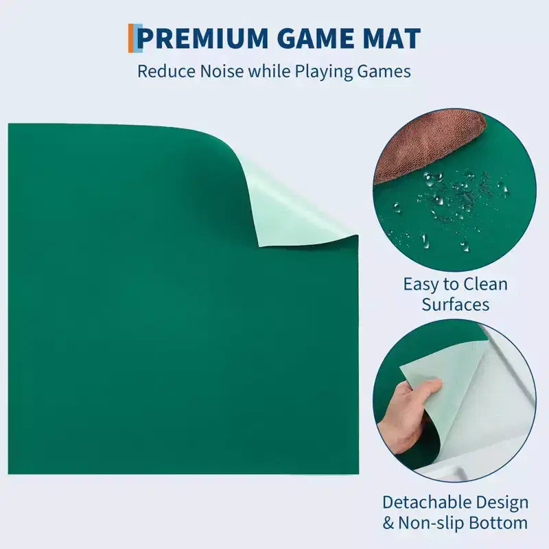 Table de Mahjong, table de dominos pliante pour 4 joueurs avec plateau vert résistant à l'usure, bureau carré portable pour Mahjong, Poker et Puzzles