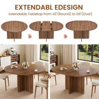 Table de salle à manger pour 4 à 8 personnes, table à manger ovale de cuisine moderne avec rallonges amovibles, table à dîner pour salle à manger, cuisine, salon