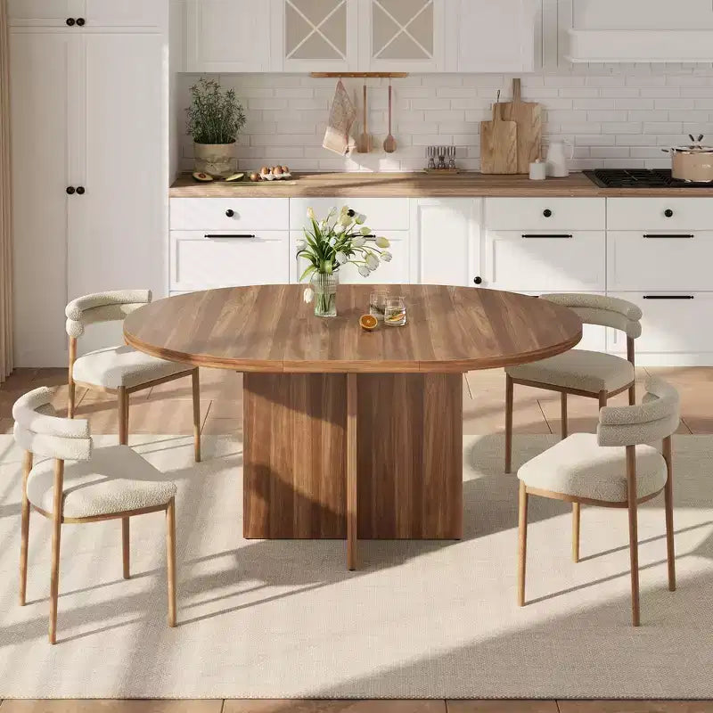 Table de salle à manger pour 4 à 8 personnes, table à manger ovale de cuisine moderne avec rallonges amovibles, table à dîner pour salle à manger, cuisine, salon
