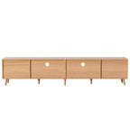 Meuble TV en rotin ModernLuxe pour téléviseurs jusqu'à 90", meuble console TV de ferme moderne avec espace de rangement, naturel