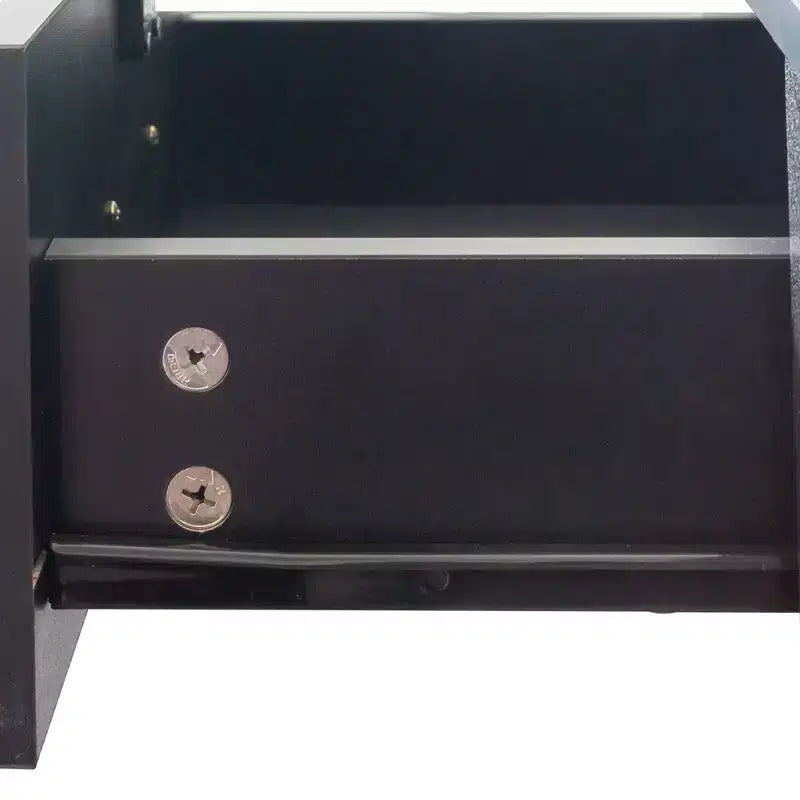 JVNOXK Miroir de courtoisie moderne et minimaliste avec rangement tridimensionnel à plusieurs niveaux, doté de deux compartiments de tiroirs fermés. Noir