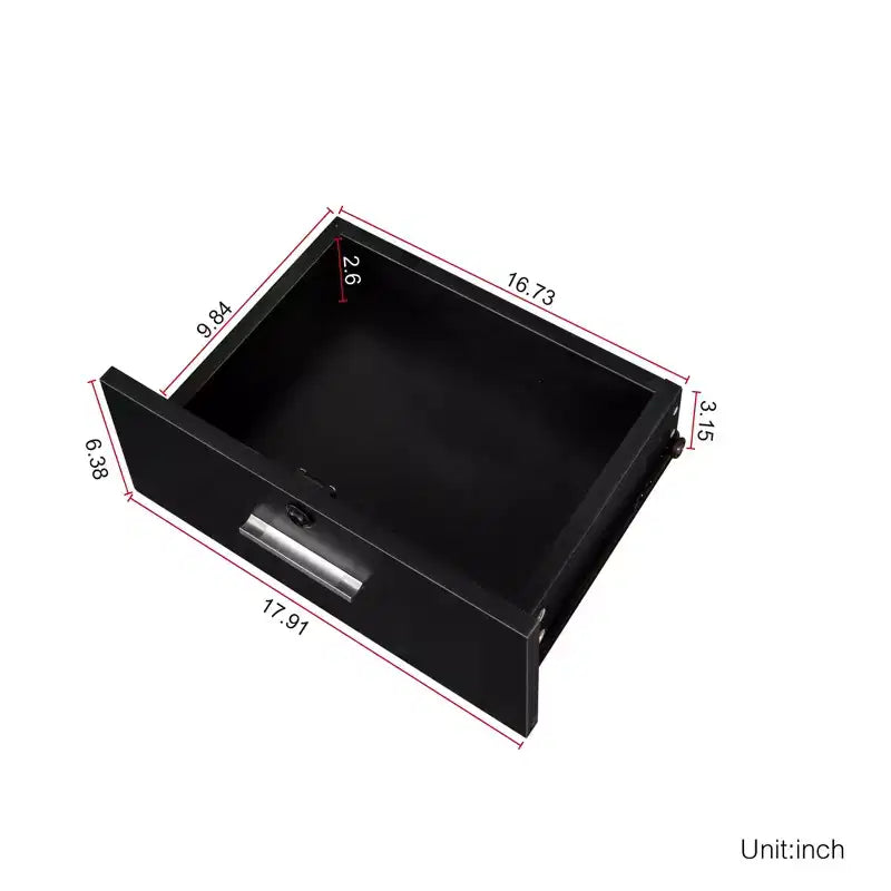 JVNOXK Miroir de courtoisie moderne et minimaliste avec rangement tridimensionnel à plusieurs niveaux, doté de deux compartiments de tiroirs fermés. Noir