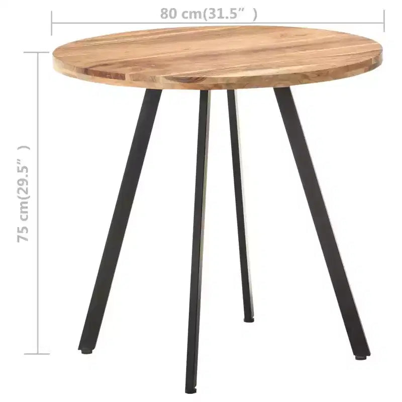 vidaXL Table à Manger Ronde - Style Industriel