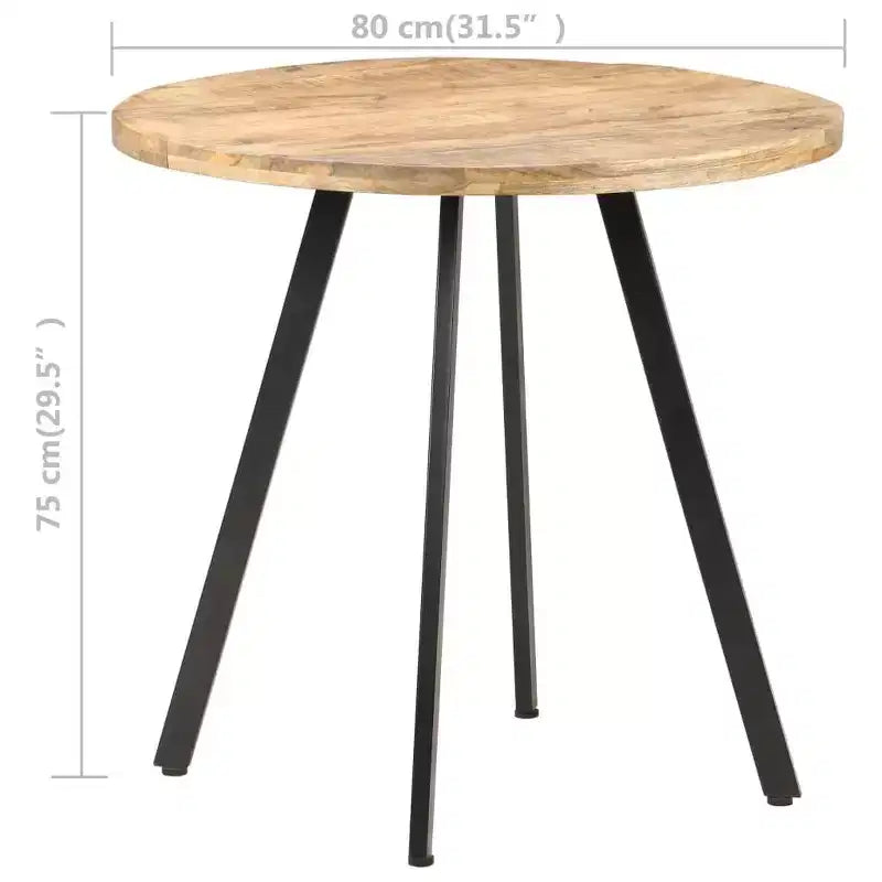 vidaXL Table à Manger Ronde - Style Industriel