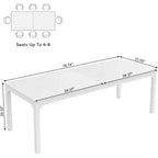 Lantine Bureau d'ordinateur extra long de 199,9 cm, double bureau long pour 2 personnes, poste de travail pour bureau à domicile