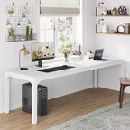 Lantine Bureau d'ordinateur extra long de 199,9 cm, double bureau long pour 2 personnes, poste de travail pour bureau à domicile