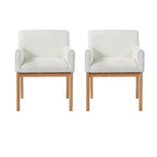 Christopher Knight Home Laure, chaises de salle à manger modernes en bois d'hévéa et tissu avec accoudoirs (lot de 2)