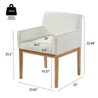 Christopher Knight Home Laure, chaises de salle à manger modernes en bois d'hévéa et tissu avec accoudoirs (lot de 2)